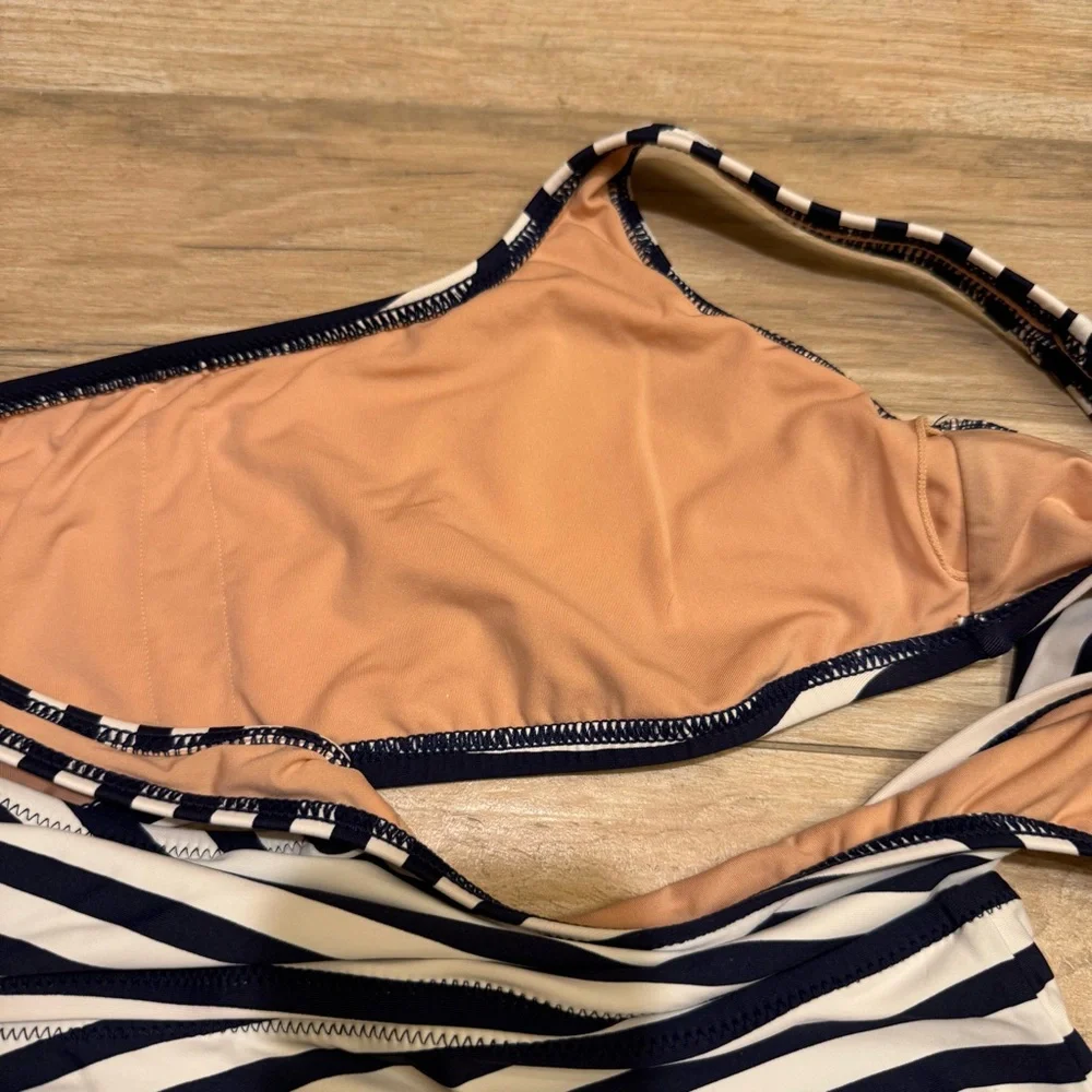 J. Crew Striped Cutout One-Piece Swimsuit Women’s Size 14